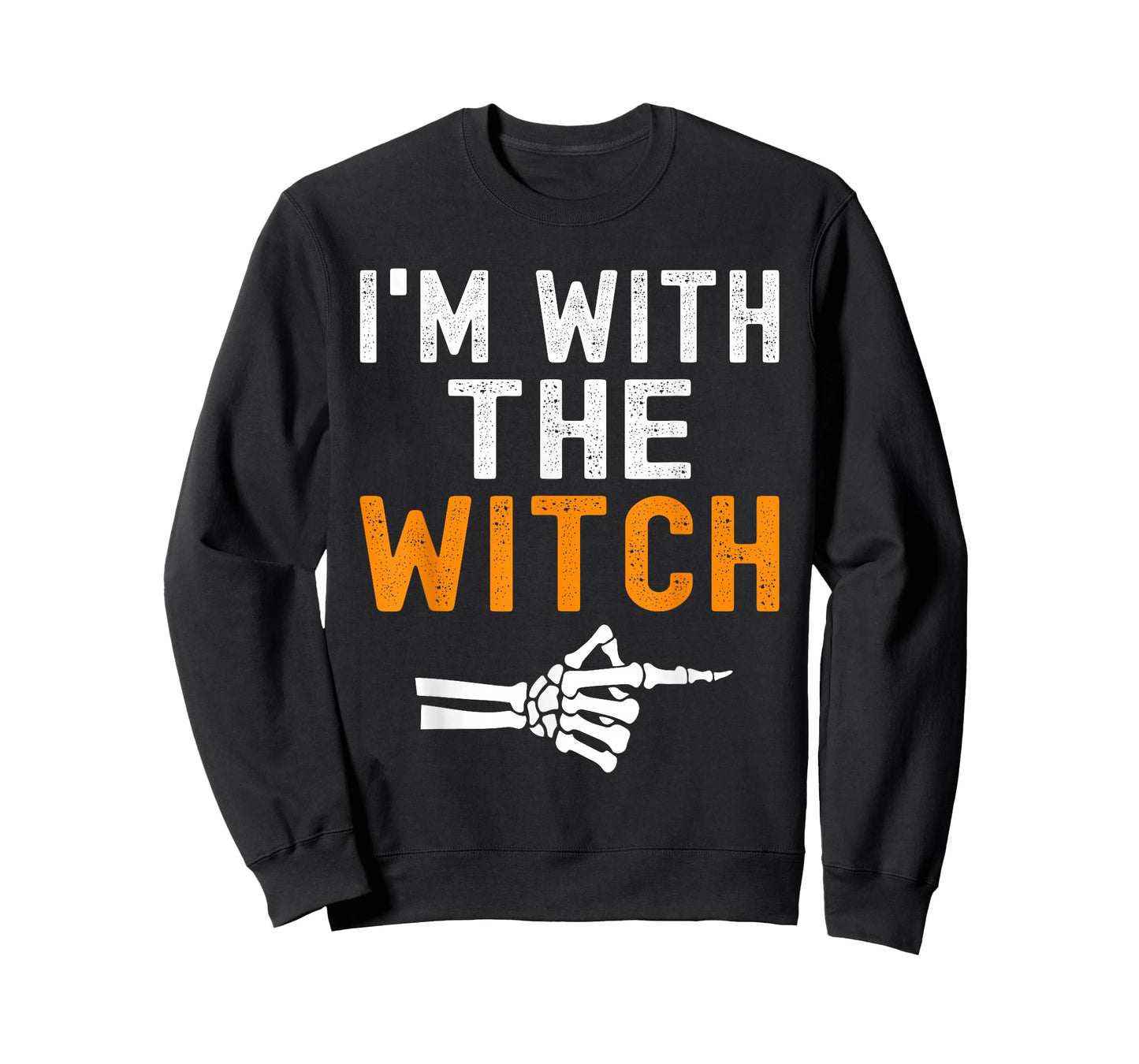 I'm With The Witch Funny Skeleton Halloween Matching Couple T-Shirt