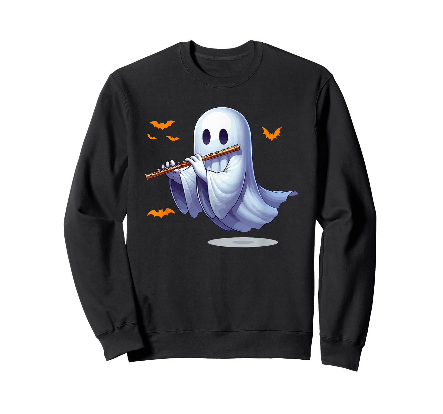 Boo Ghost Playing Flute Halloween Musical Instrument T-Shirt