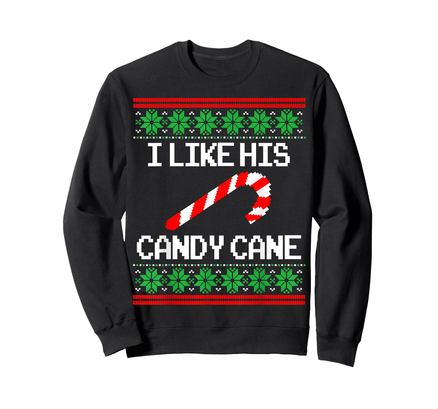 I Like His Candy Cane Xmas Couples Ugly Christmas Sweaters T-Shirt