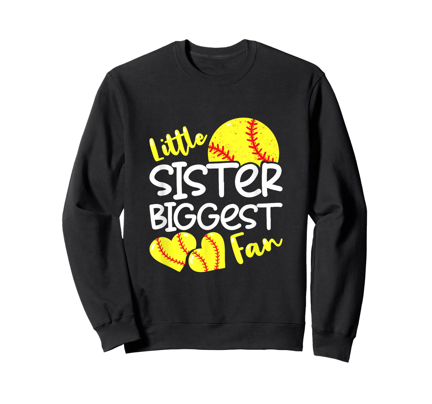 Softball Little Sister Biggest Fan Teen Girls T-Shirt