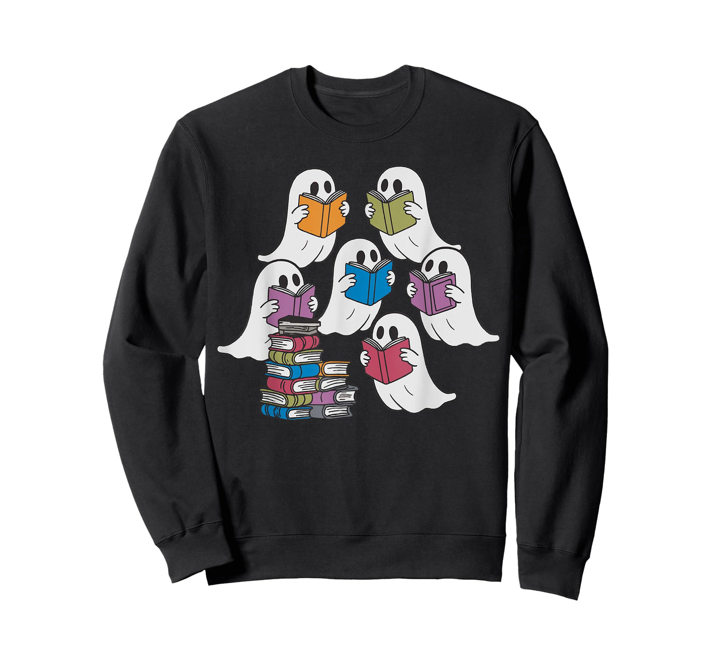 Funny Ghost Book Reading Halloween Books Lover Teacher T-Shirt