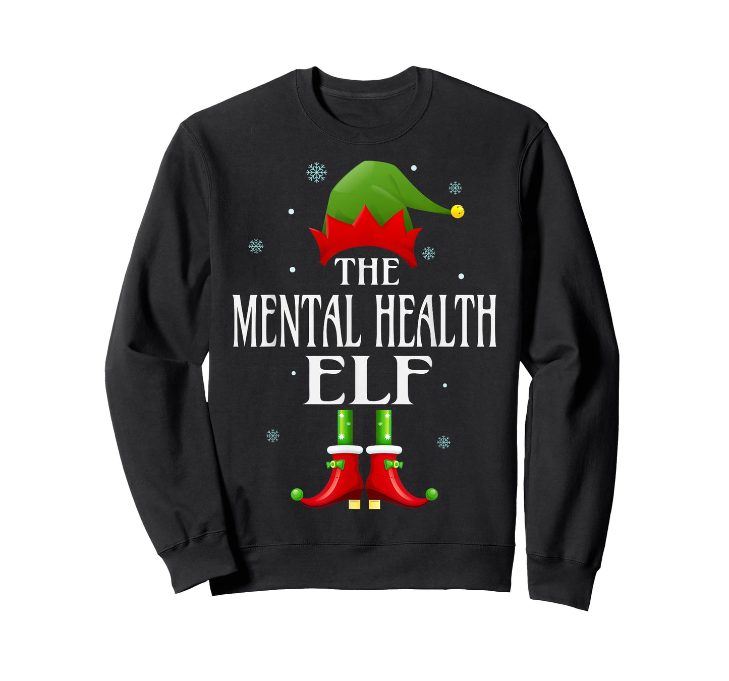 Mental Health Elf Xmas Funny Family Matching Christmas T-Shirt