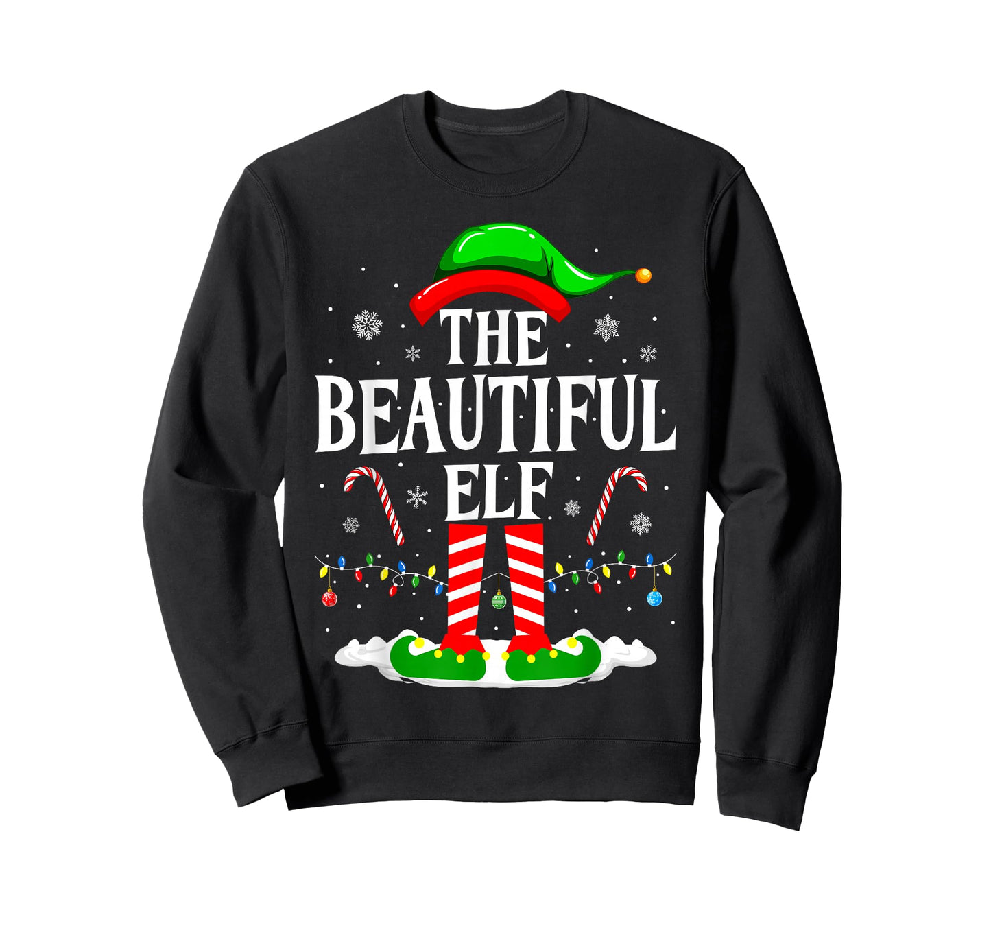 The Beautiful Elf Funny Xmas Matching Family Christmas Party T-Shirt