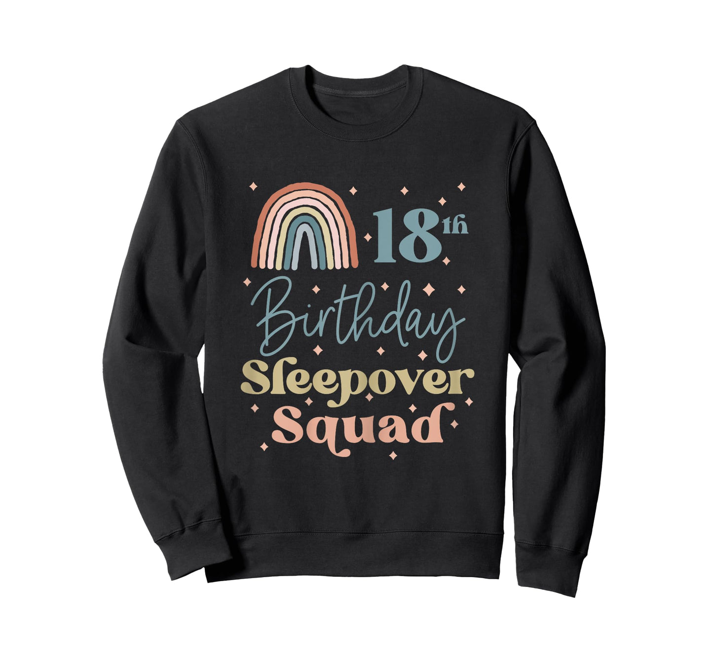 18th Birthday Boho Rainbow Sleepover Squad Pajamas for Girls T-Shirt
