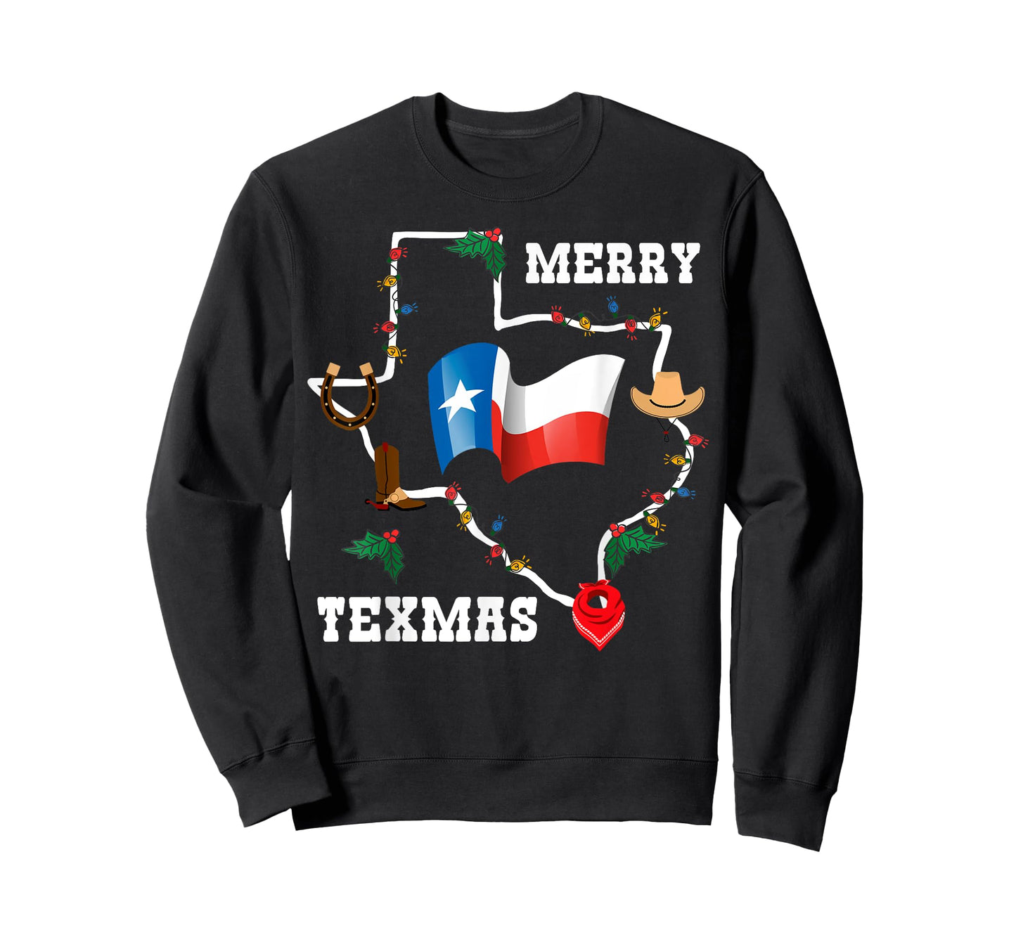Merry Texmas Texas Flag Christmas Xmas Family Holidays Gift T-Shirt