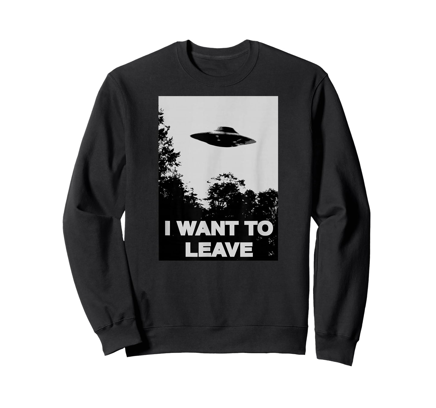 I WANT TO LEAVE UFO Cult Mulder Inspired Alien Tee T-Shirt