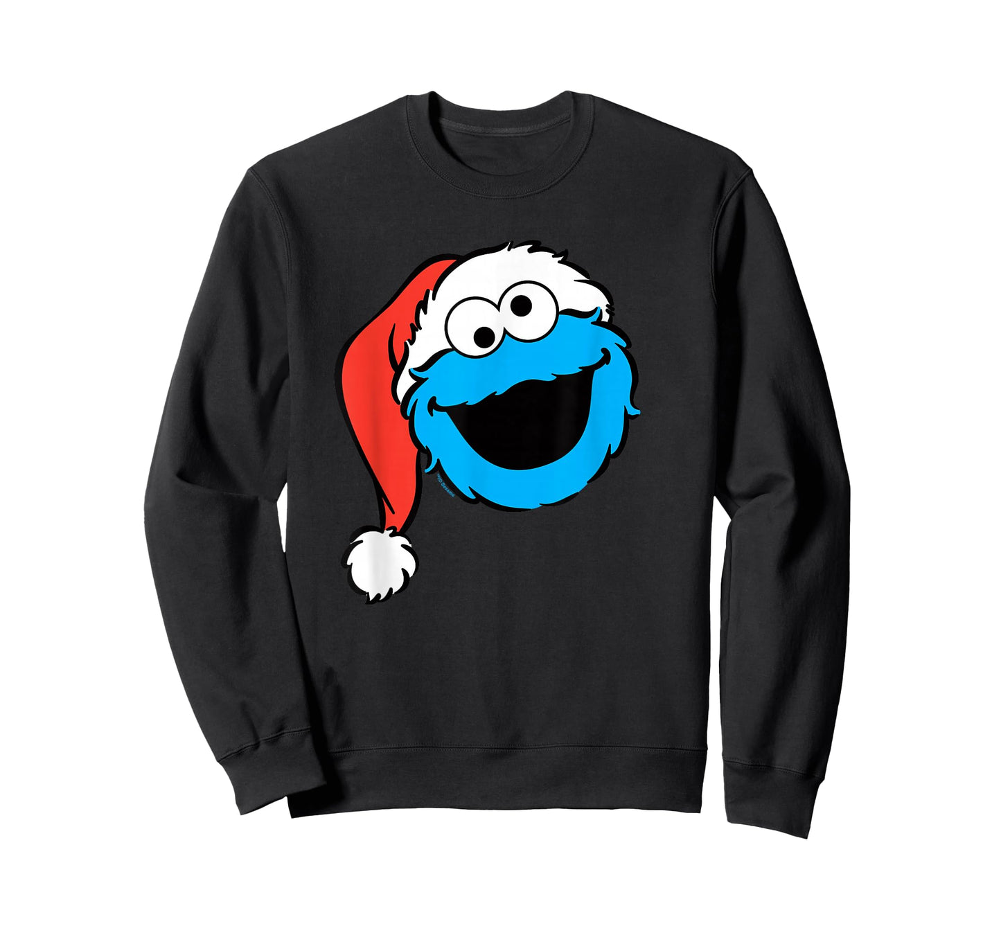 Sesame Street Christmas Santa Hat Cookie Monster Face T-Shirt