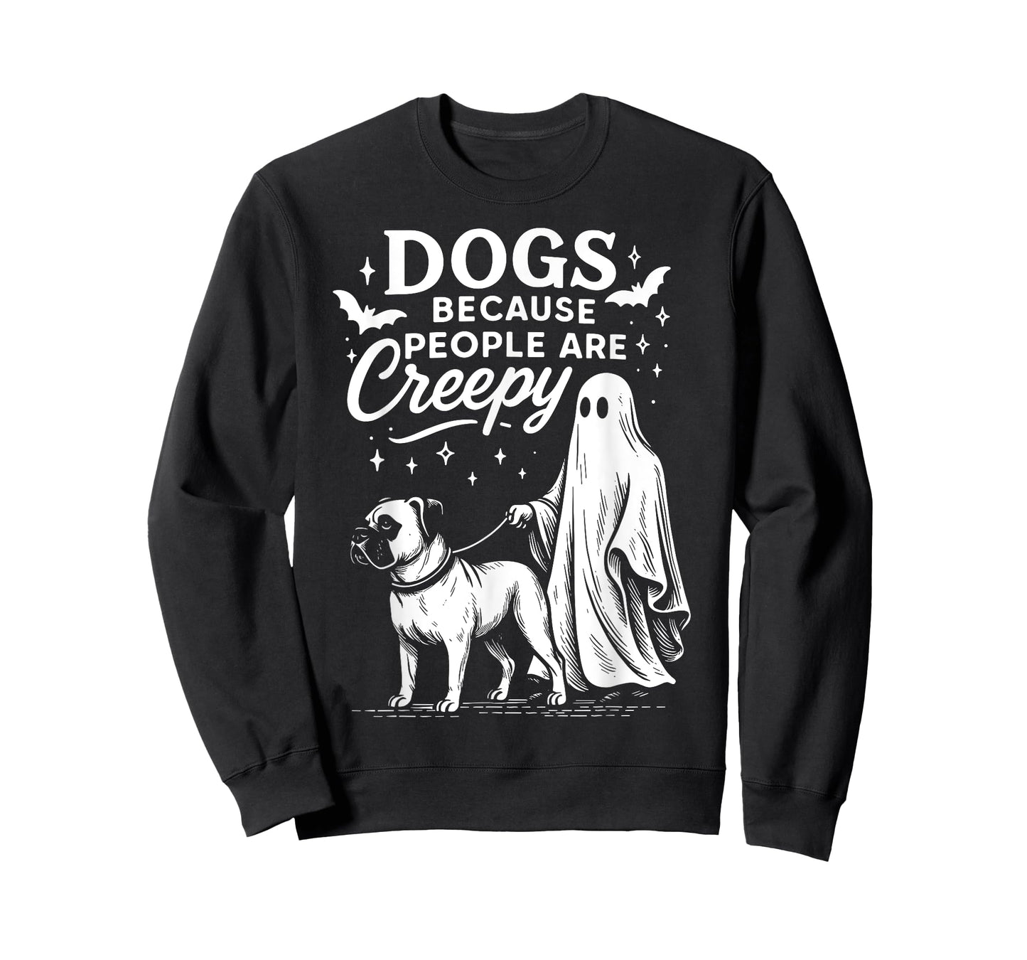Dogs Because People Are Creepy Halloween Boxer Mom or Dad T-Shirt