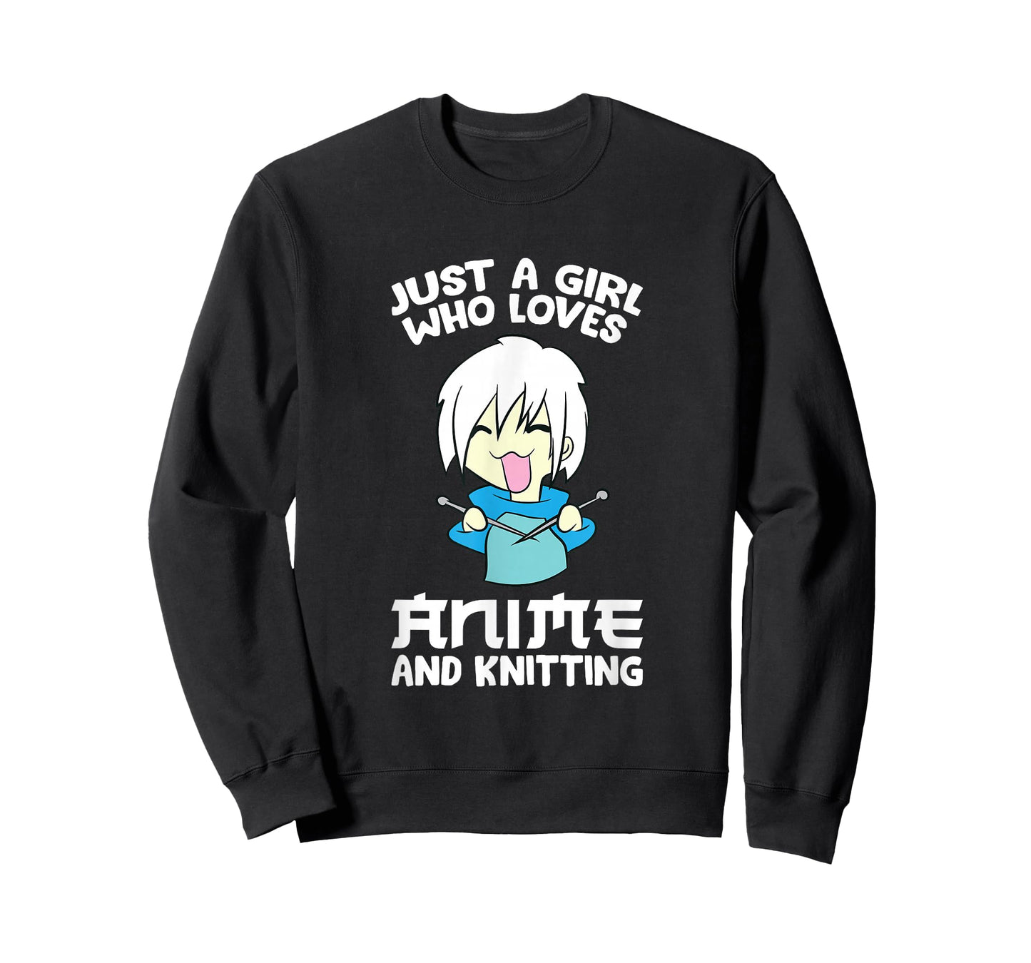 Anime Knitting Girl Just a Girl Who Loves Anime And Knitting T-Shirt