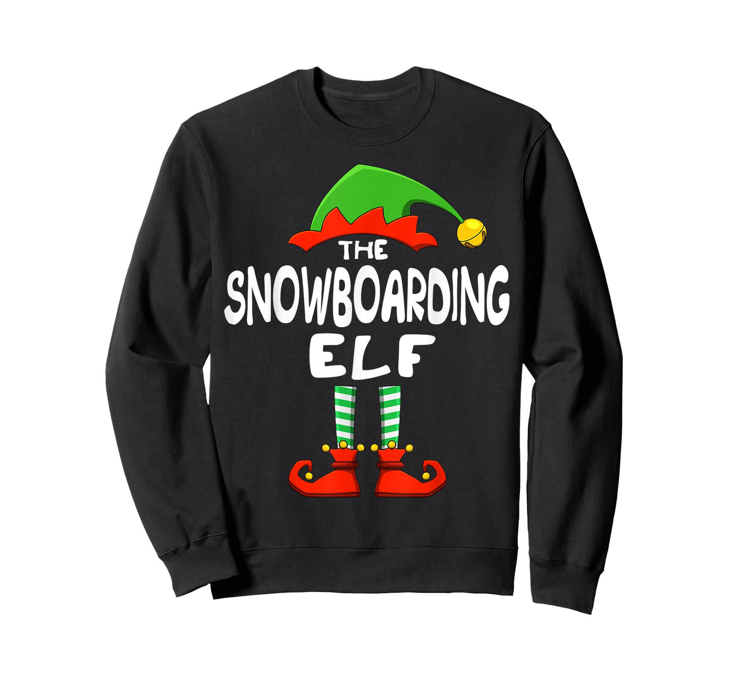 The Snowboarding Elf Funny Matching Family Christmas T-Shirt