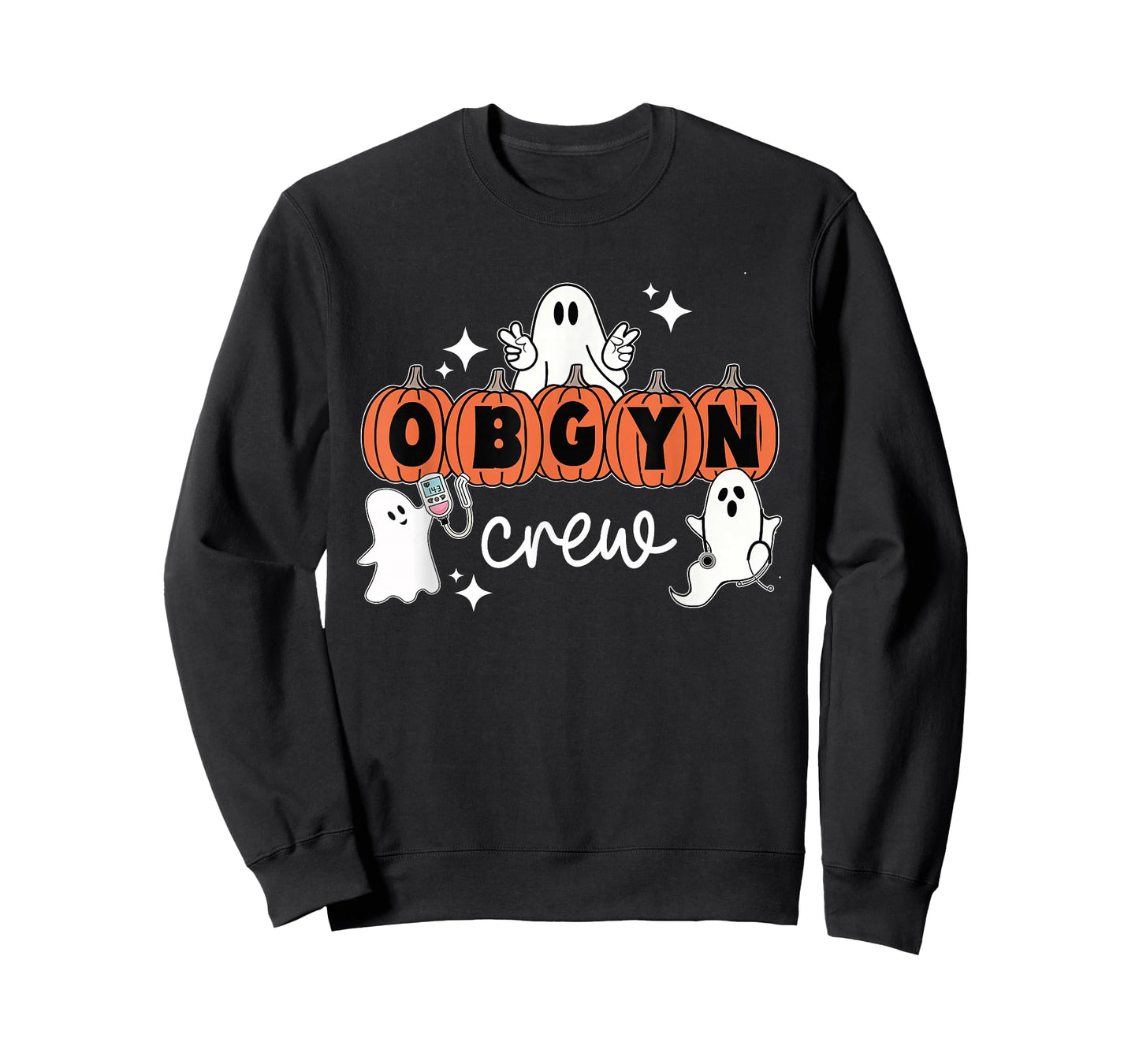 Halloween OBGYN Crew Ghost Obstetrics Nurse Squad Pumpkin T-Shirt