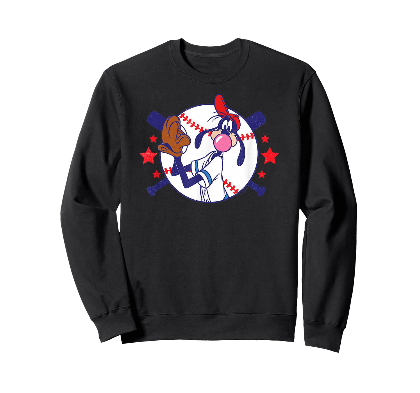 Disney Goofy Baseball Pitcher Bubble Gum Distressed T-Shirt