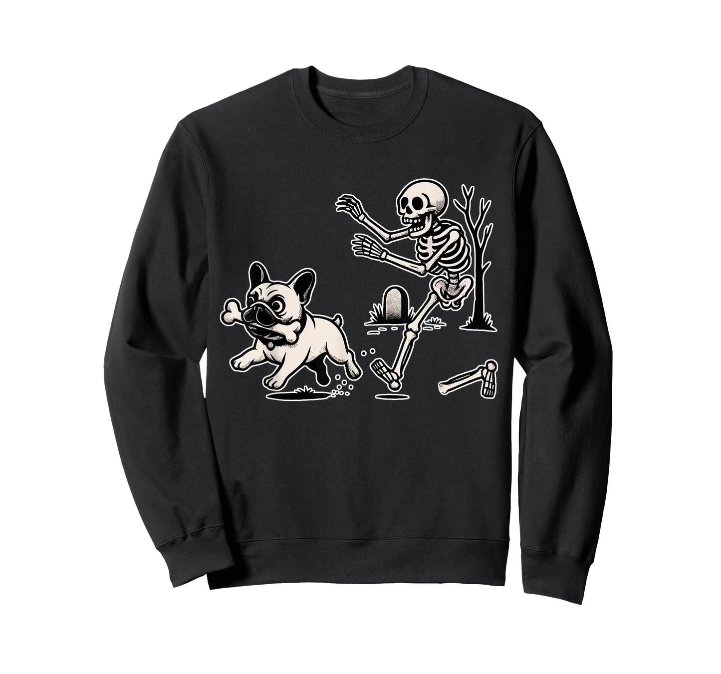 Funny Halloween French Bulldog Skeleton Spooky Season T-Shirt