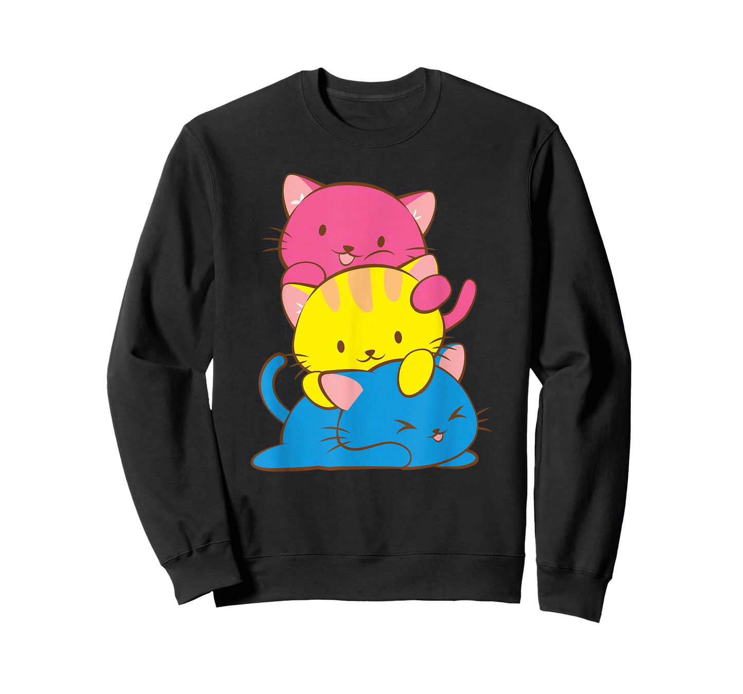 Pansexual Kawaii Cat Anime Art Cute Pan Pride T-Shirt Small
