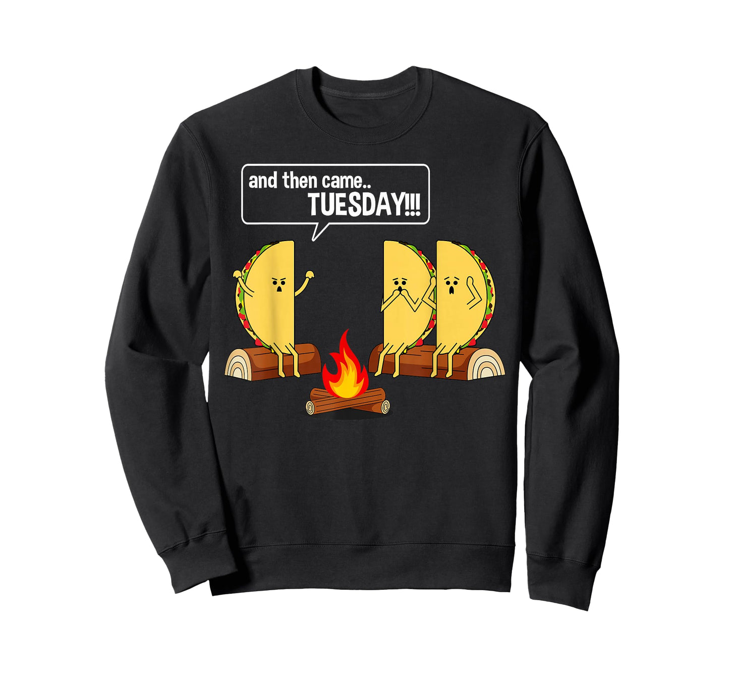 Taco Tells Scary Campfire Story About Tuesdays Funny Graphic T-Shirt