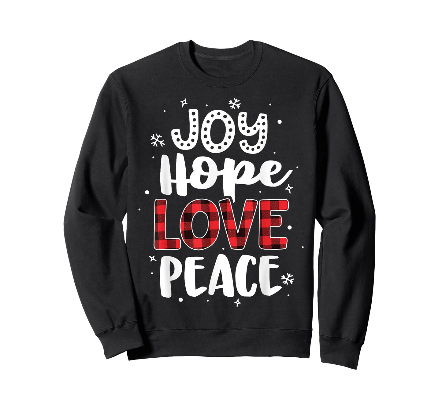 Joy Hope Love Peace Red Buffalo Plaid Christmas Mom Women T-Shirt