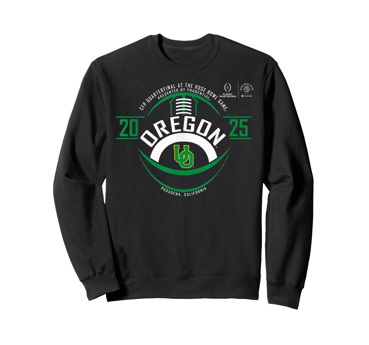 Oregon Ducks Rose Bowl CFP 2024-2025 Football Black T-Shirt