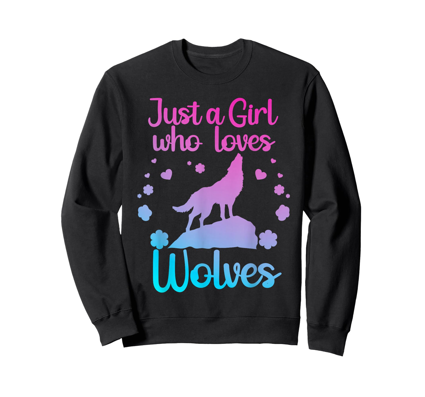 Cute Wolf Art for Women Girls Wof Pack Wolves Wolf Lover T-Shirt