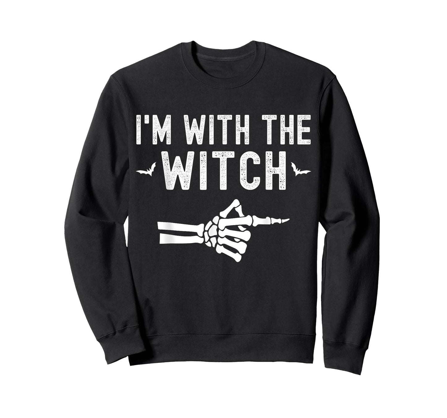 I'm With The Witch Funny Skeleton Halloween Matching Couple T-Shirt