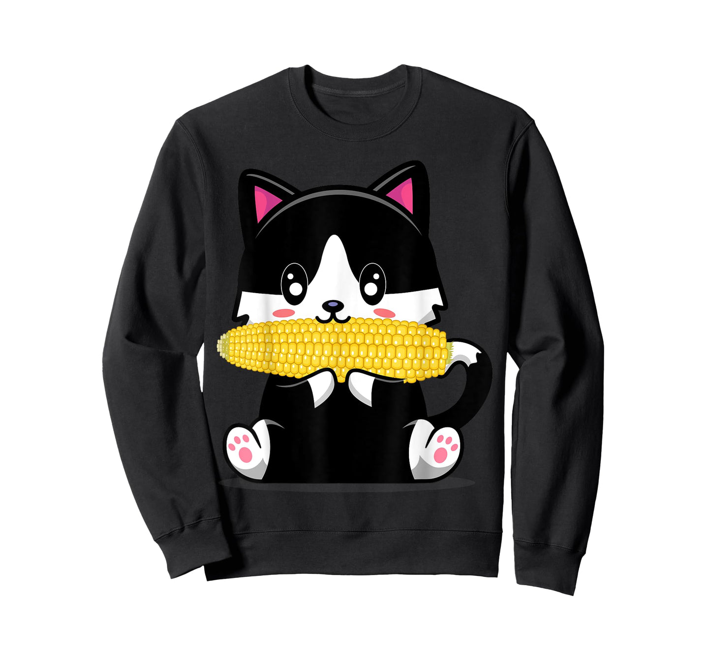 Corn Costume Halloween Cat Eats Corn T-Shirt for Men Women