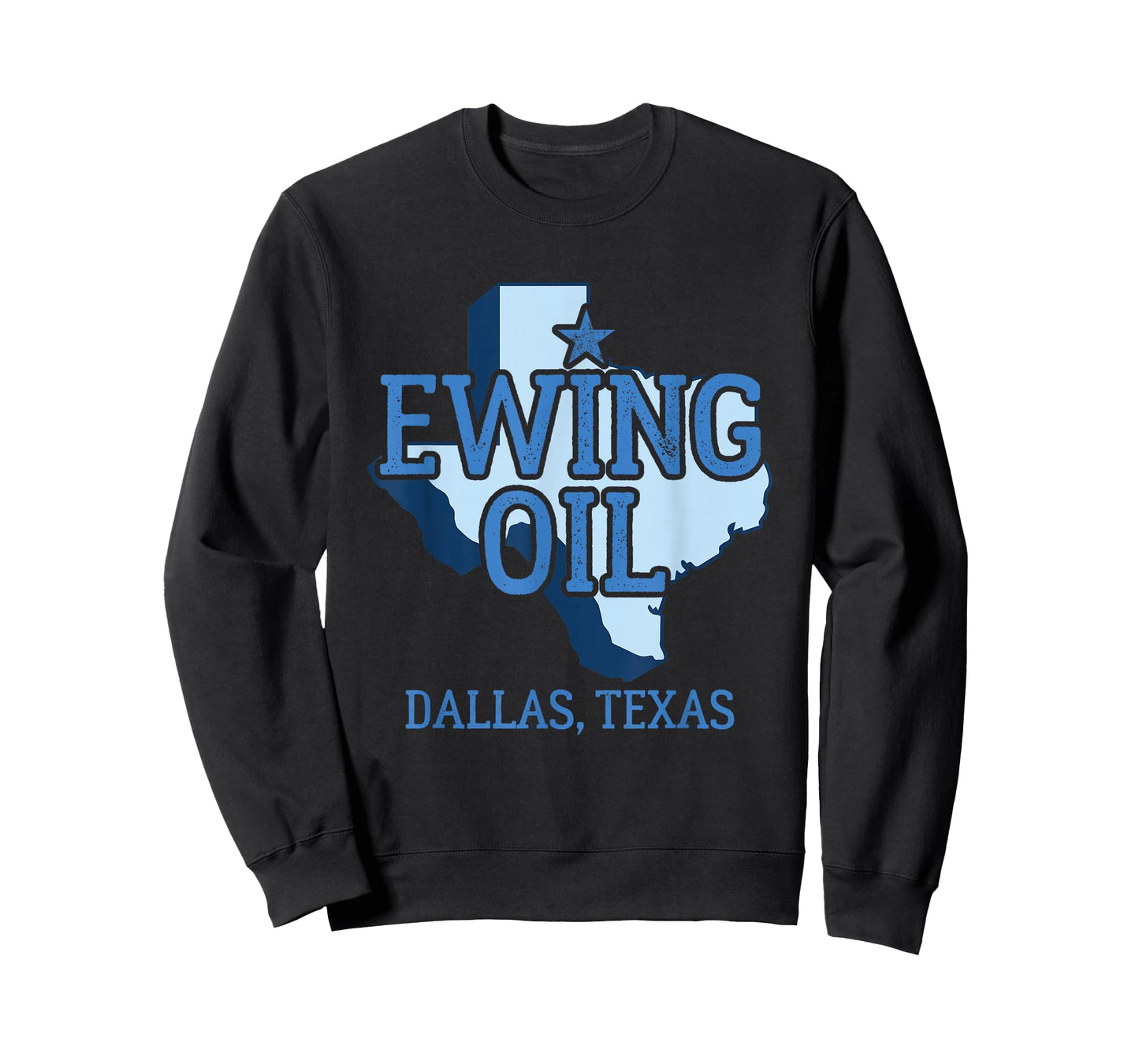 Dallas Texas Gifts Ewing Oil T-Shirt - Women's Classic Fit Black Crew Neck Short Sleeve T-Shirt - Size S
