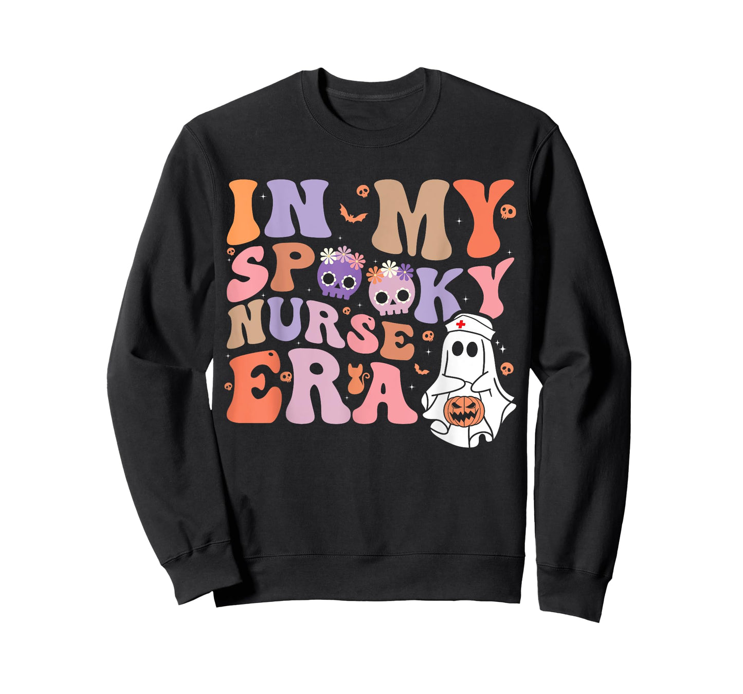 Retro Groovy Halloween In My Spooky Nurse Era Scary RN T-Shirt