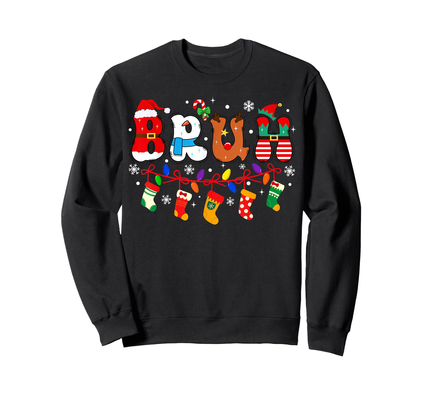 Bruh Funny Christmas Teens Boys Kids Xmas Pajamas 2025 T-Shirt