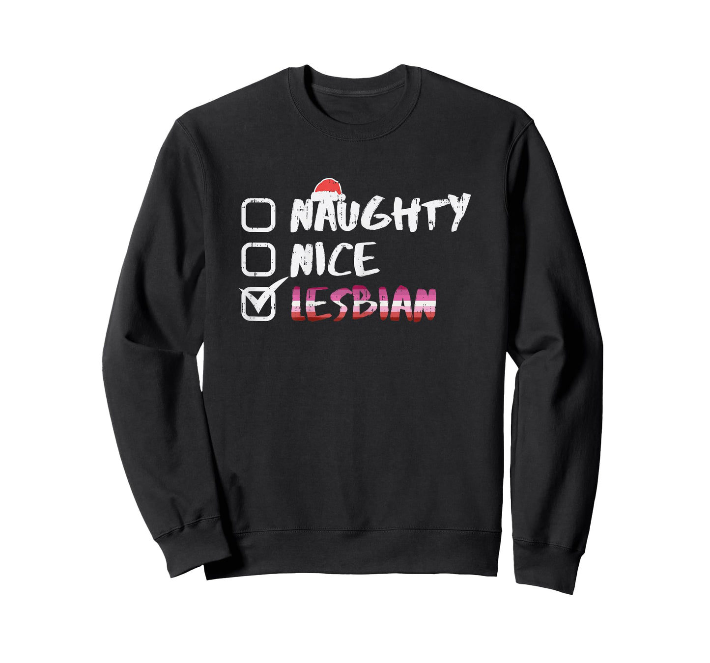 Naughty Nice Lesbian Funny Gay Pride LGBT Christmas PJ T-Shirt