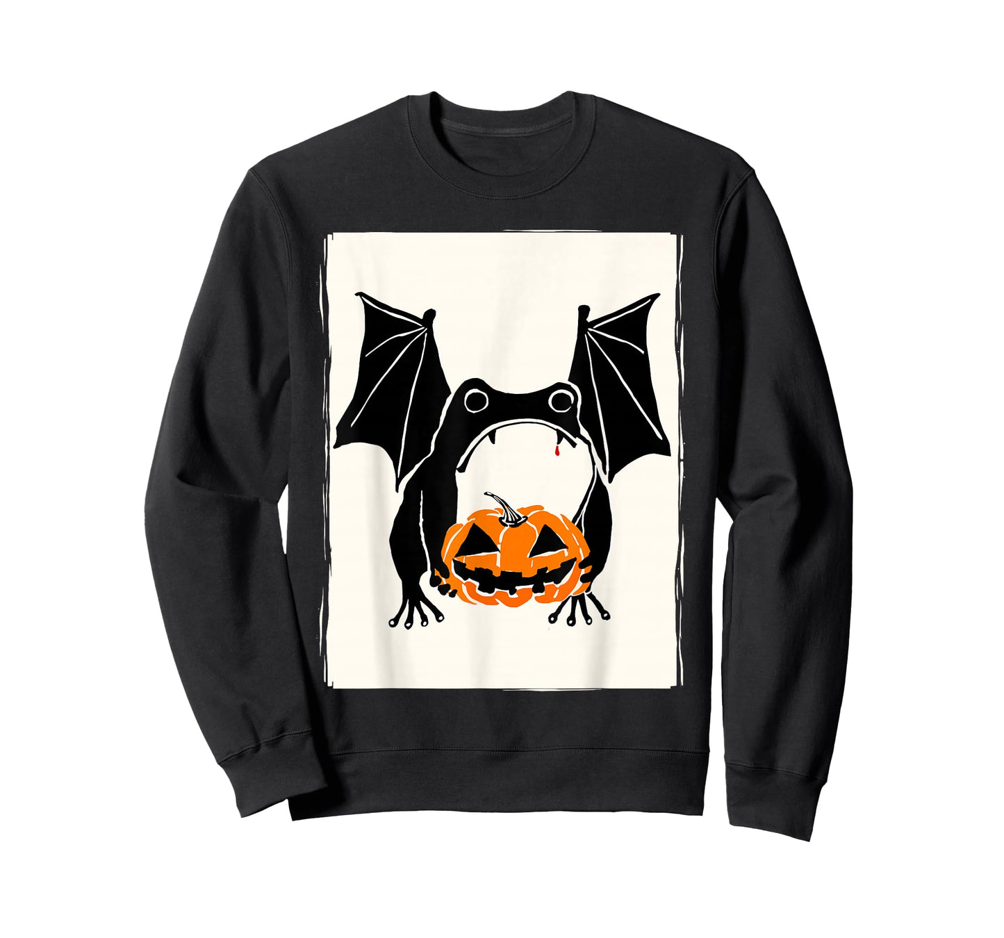 Japanese Grumpy Frog Bat Men Women Kids Funny Halloween T-Shirt