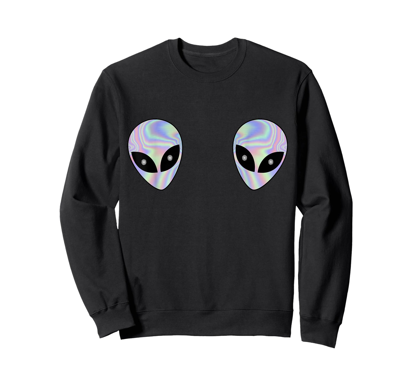 Alien Heads Boobs Shirt Colorful Rave Ufo Shirt Believe Tee T-Shirt