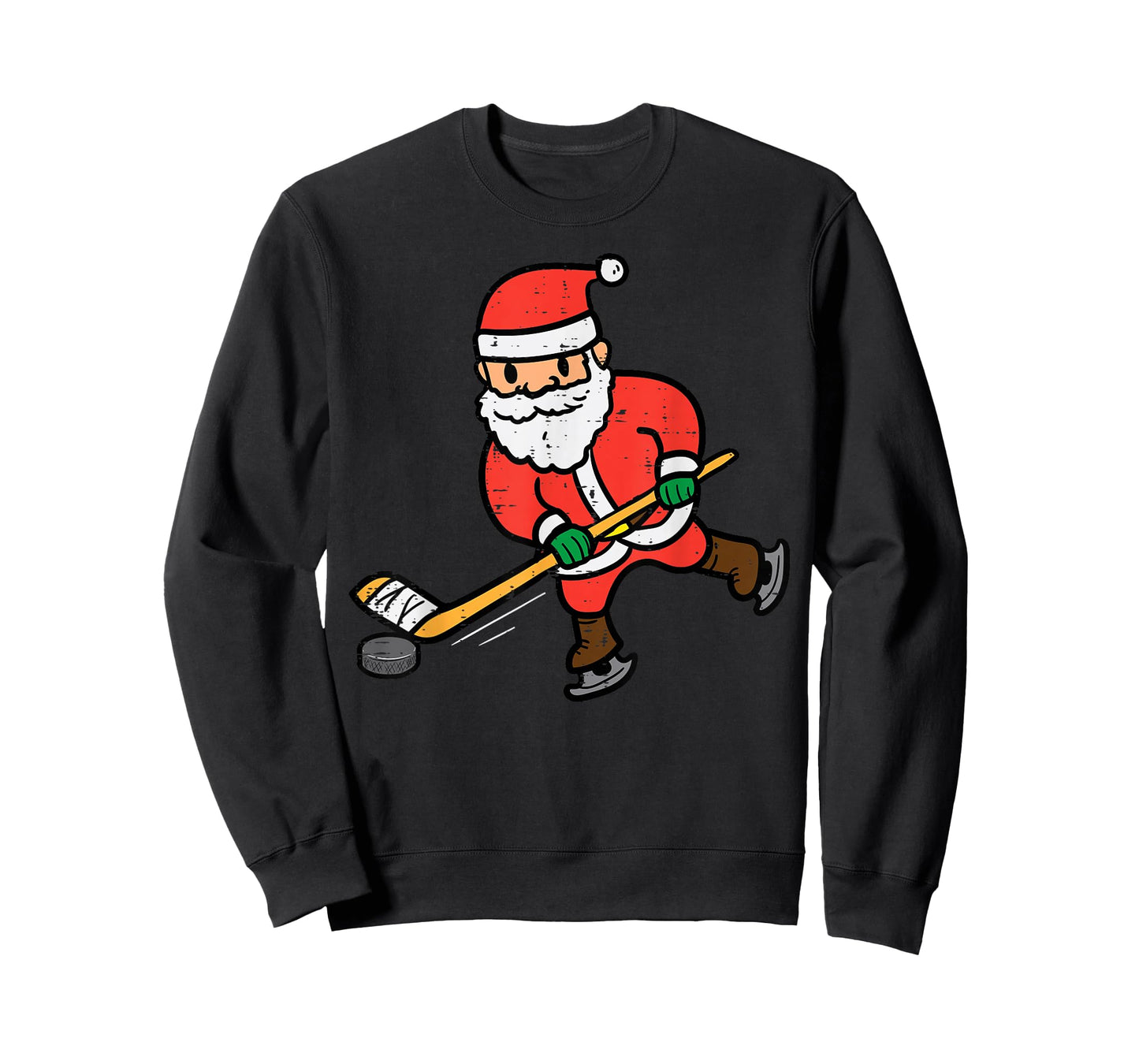 Santa Ice Hockey Christmas Funny Xmas Sports Men Boys Kids T-Shirt
