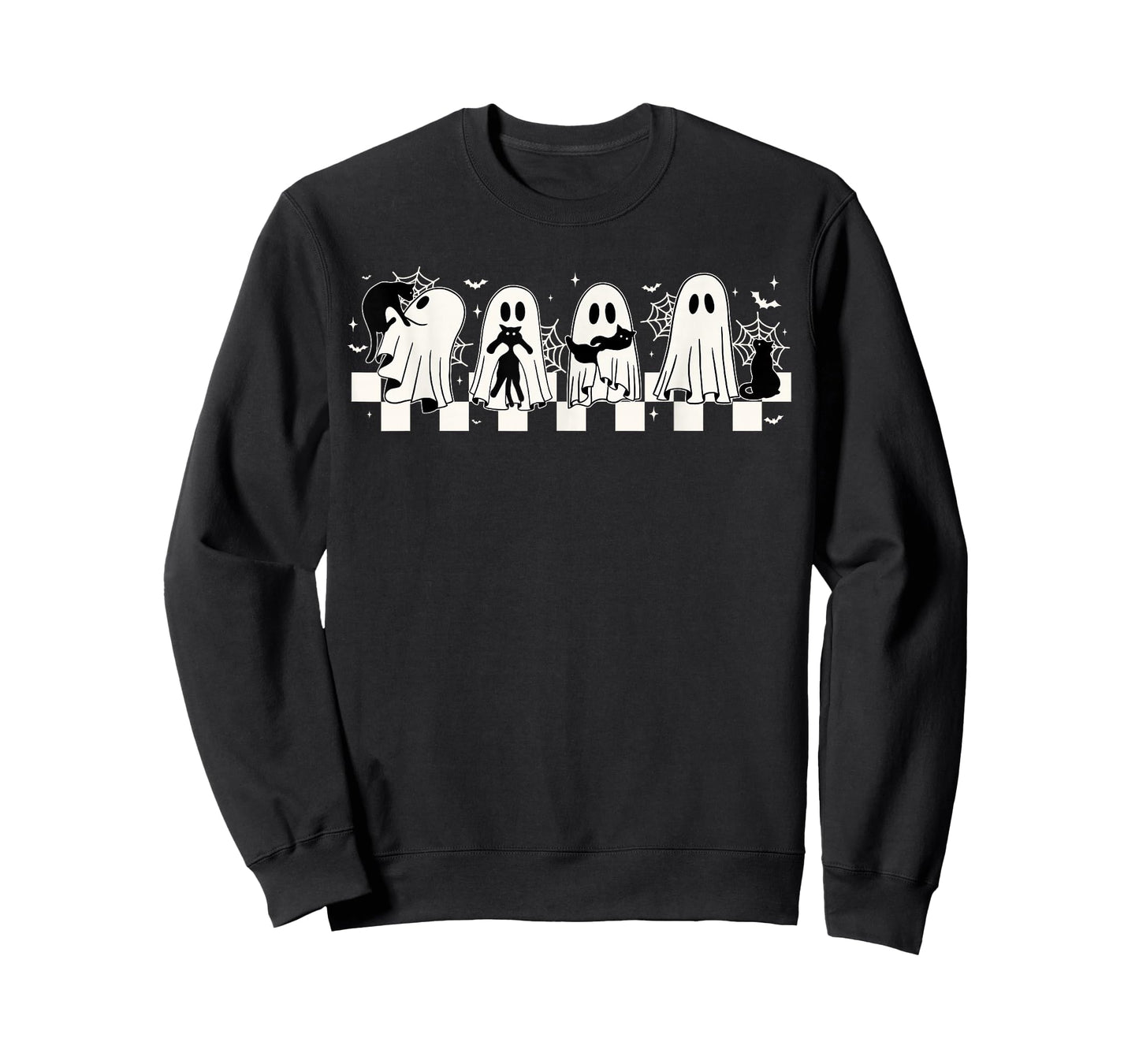 Halloween Black Cat Ghost Halloween Ghost Spooky Season T-Shirt