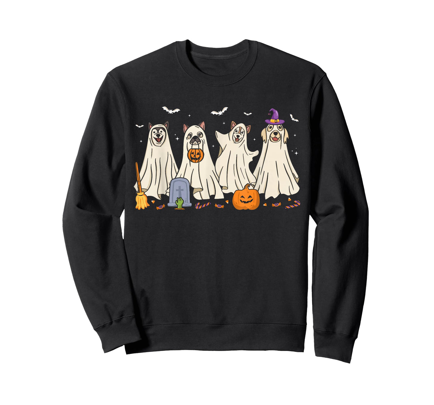 Ghost Dog Halloween Boo Ghosts Dogs Wearing Ghost Costume T-Shirt
