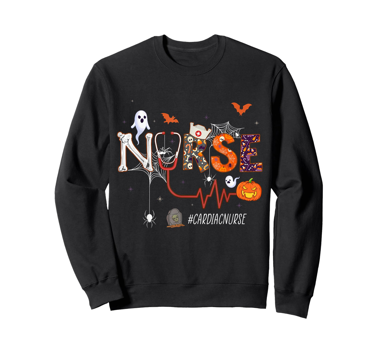 Cardiac Nurse Pumpkin Halloween Nursing T-Shirt