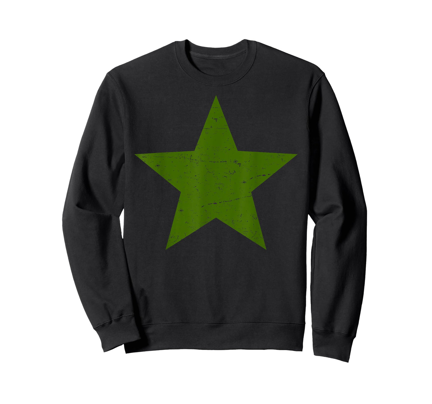 Grunge Alternative Distressed Red Star 90s rock music Green T-Shirt
