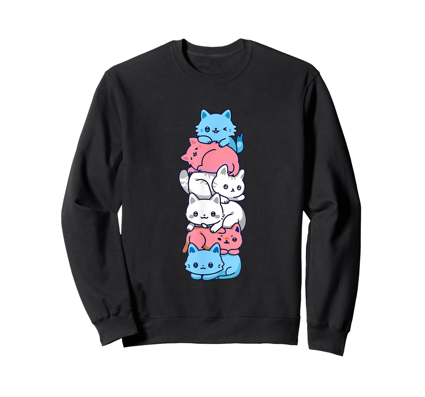 Transgender Pride Cat LGBT Trans Flag Cute Cats Pile Gifts T-Shirt Small