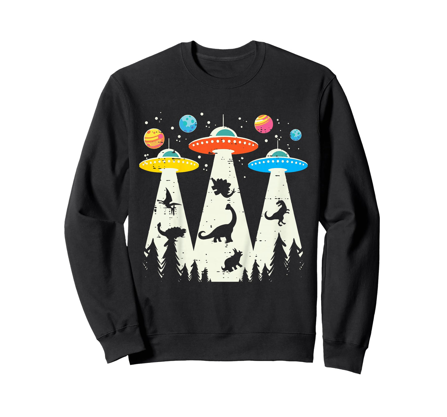 Kids Alien Abduction Dinosaur Funny UFO Space Toddler Boys Kids T-Shirt