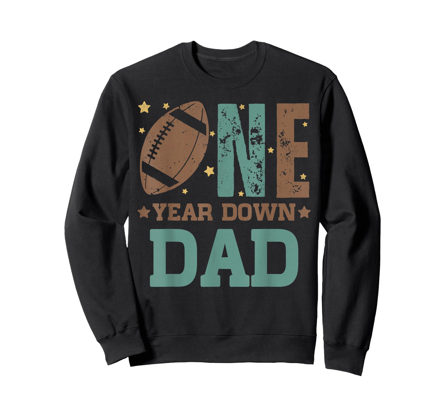 Dad of the 1 Year old Football 1st Year Down Birthday Party T-Shirt