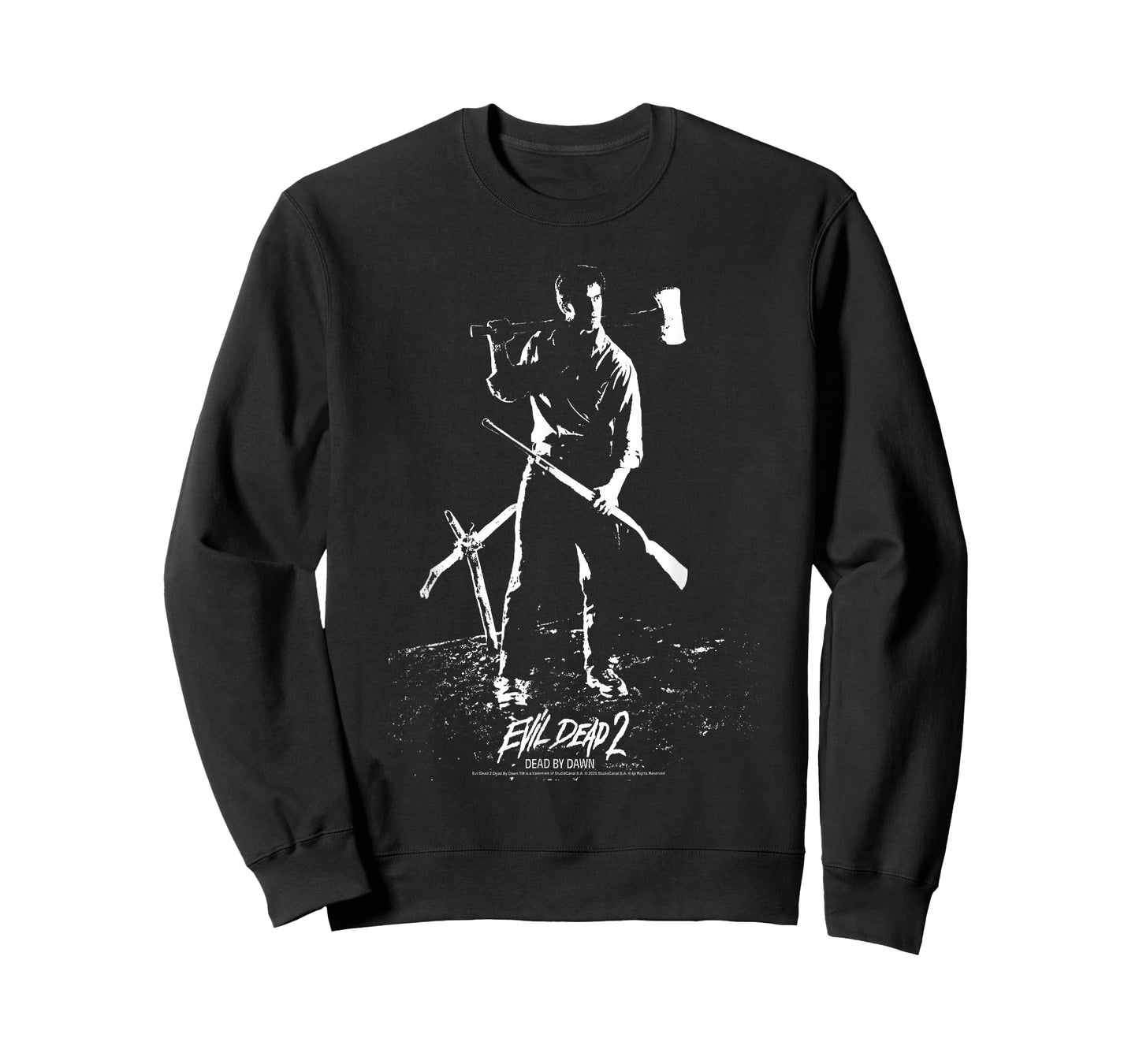 Evil Dead 2 Ash Silhouette with Weapons Horror Movie T-Shirt