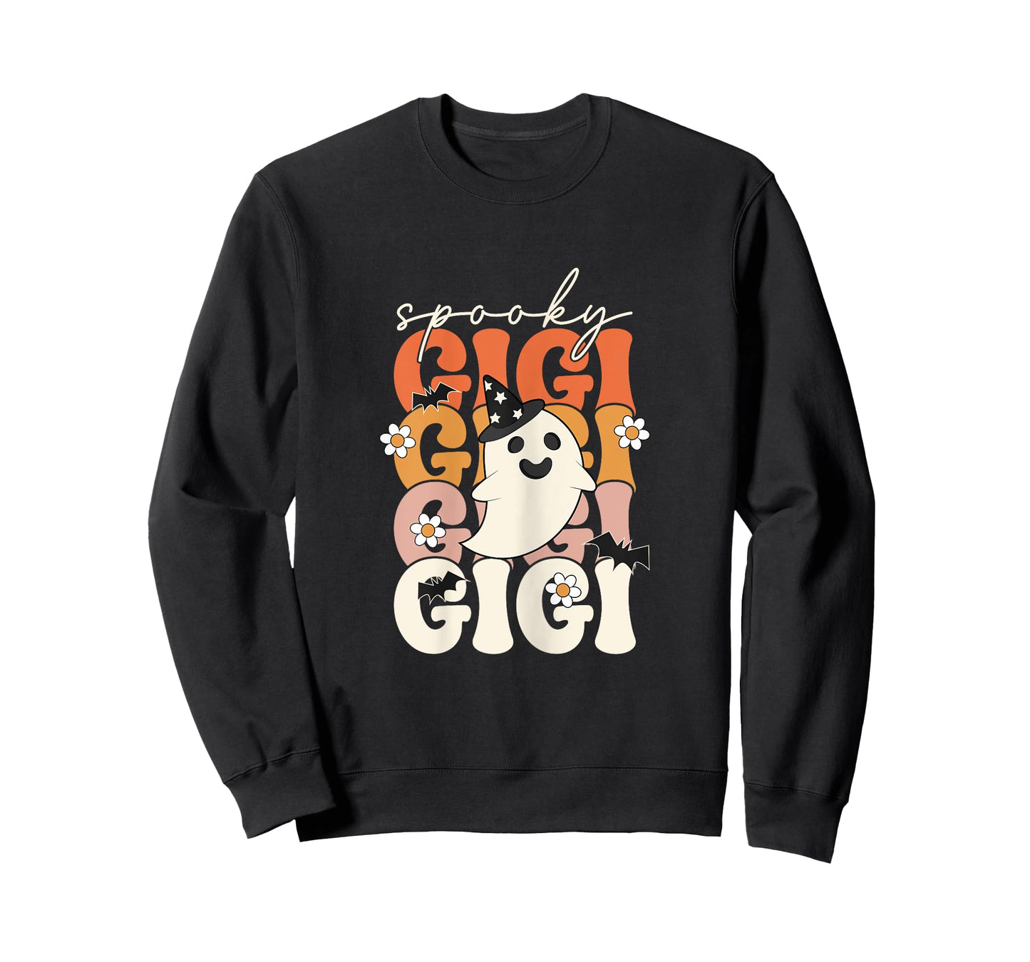 Spooky Gigi Funny Mom Halloween Ghost Witch Bat T-Shirt