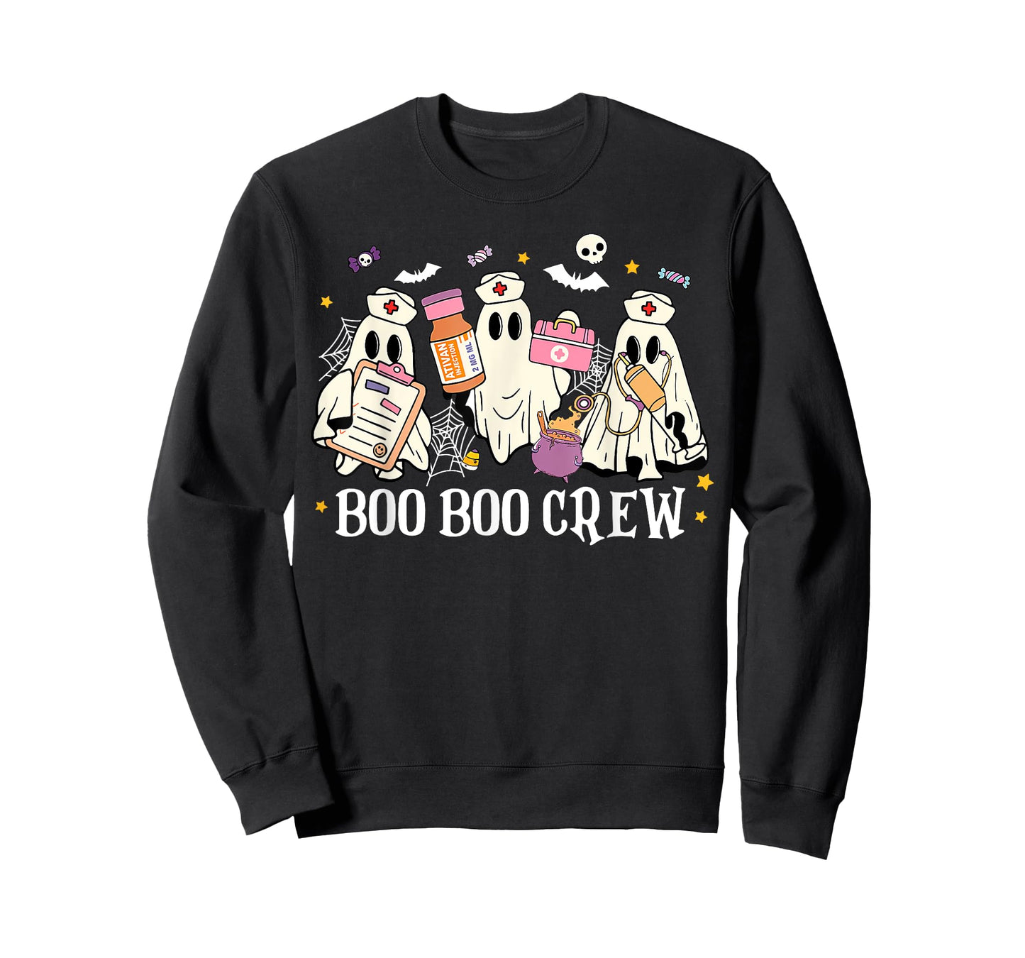 Halloween Nurse Groovy Nursing Funny Ghost Boo Boo Crew T-Shirt