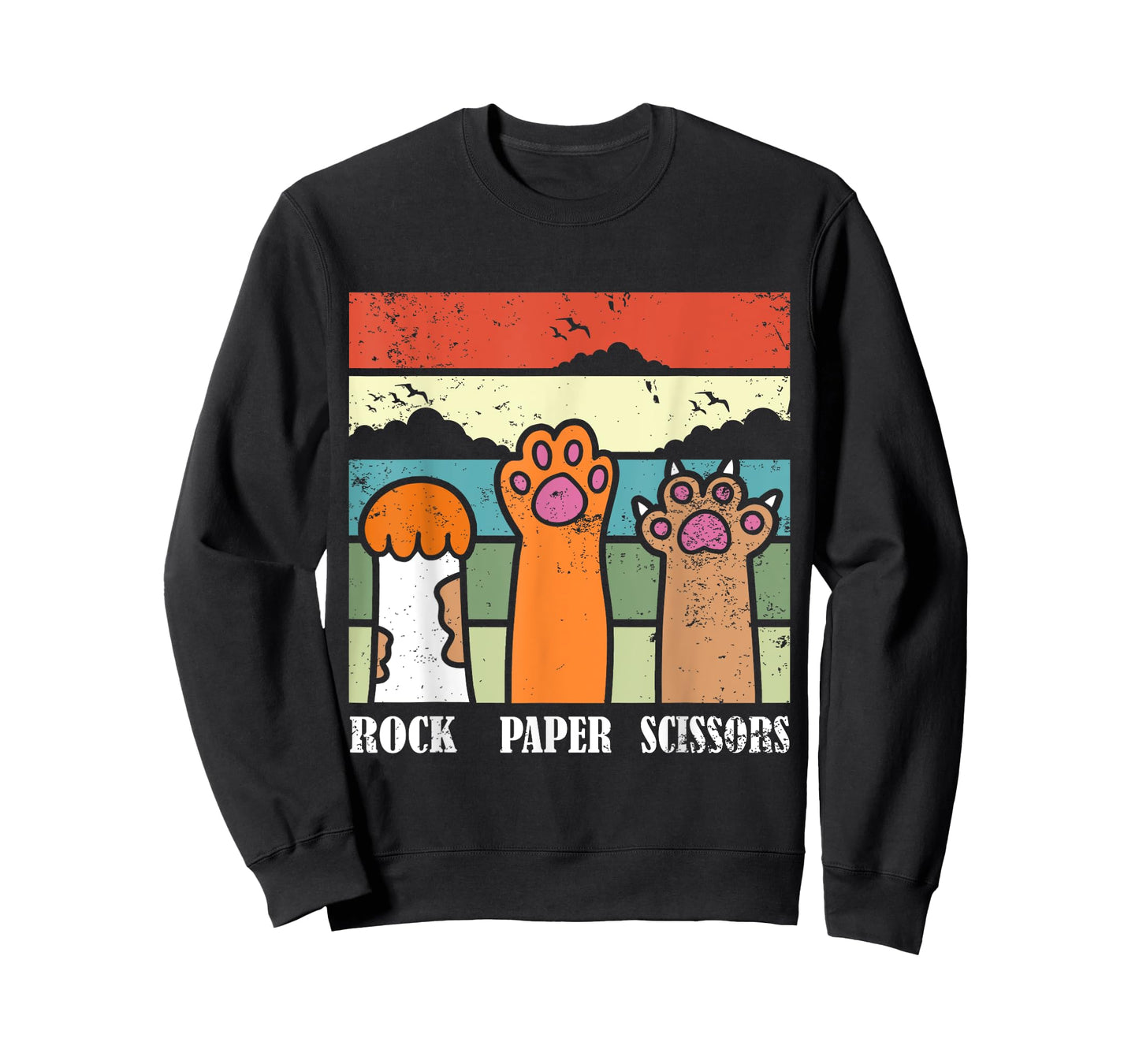 Rock Paper Scissors Game Kitten Lover Animal Paws Cat T-Shirt