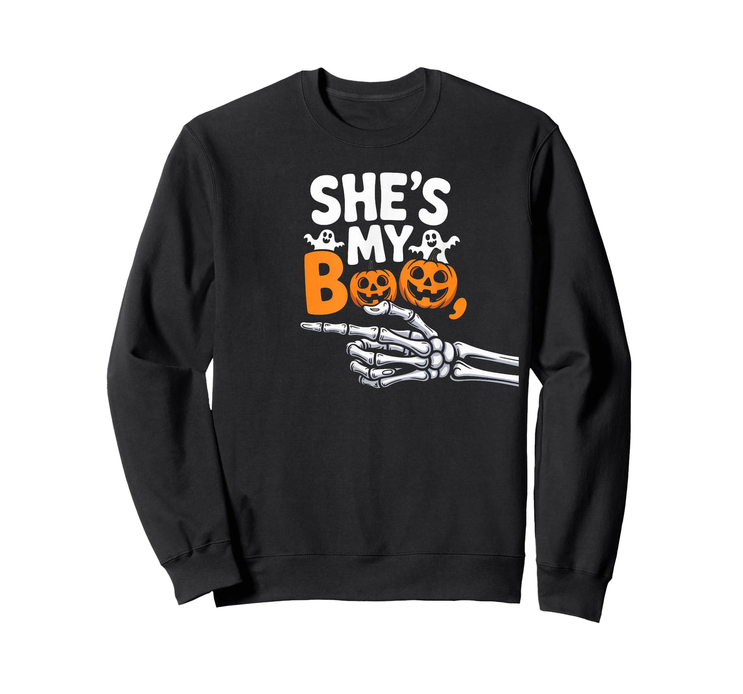 Couples Ghost Pumpkin Halloween Matching Outfit Idea T-Shirt