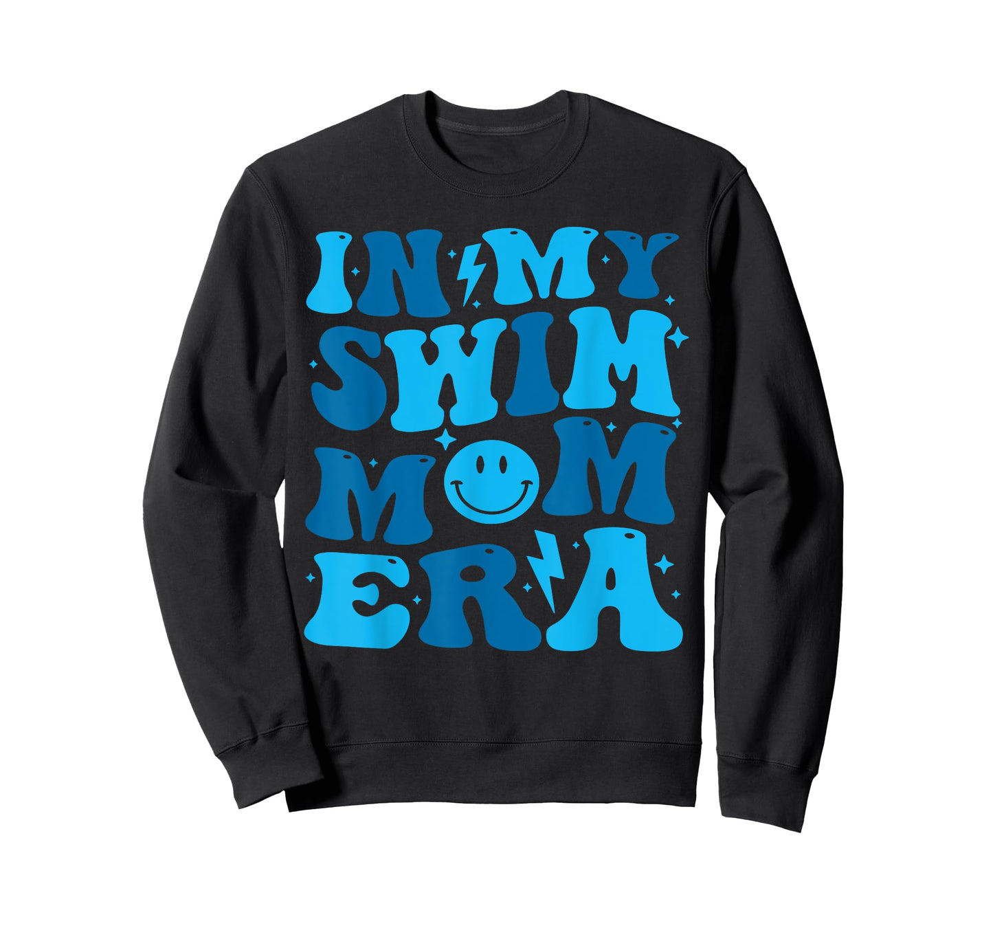 In My Swim Mom Era Groovy Floral Swimming Mom Swimmer Womens T-Shirt