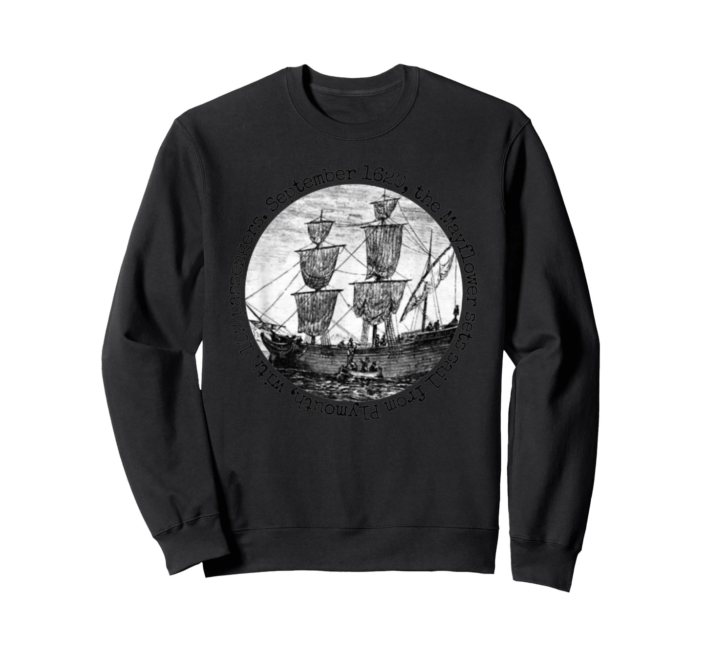 Mayflower Ship Pilgrims Travel Thanksgiving Holiday History T-Shirt