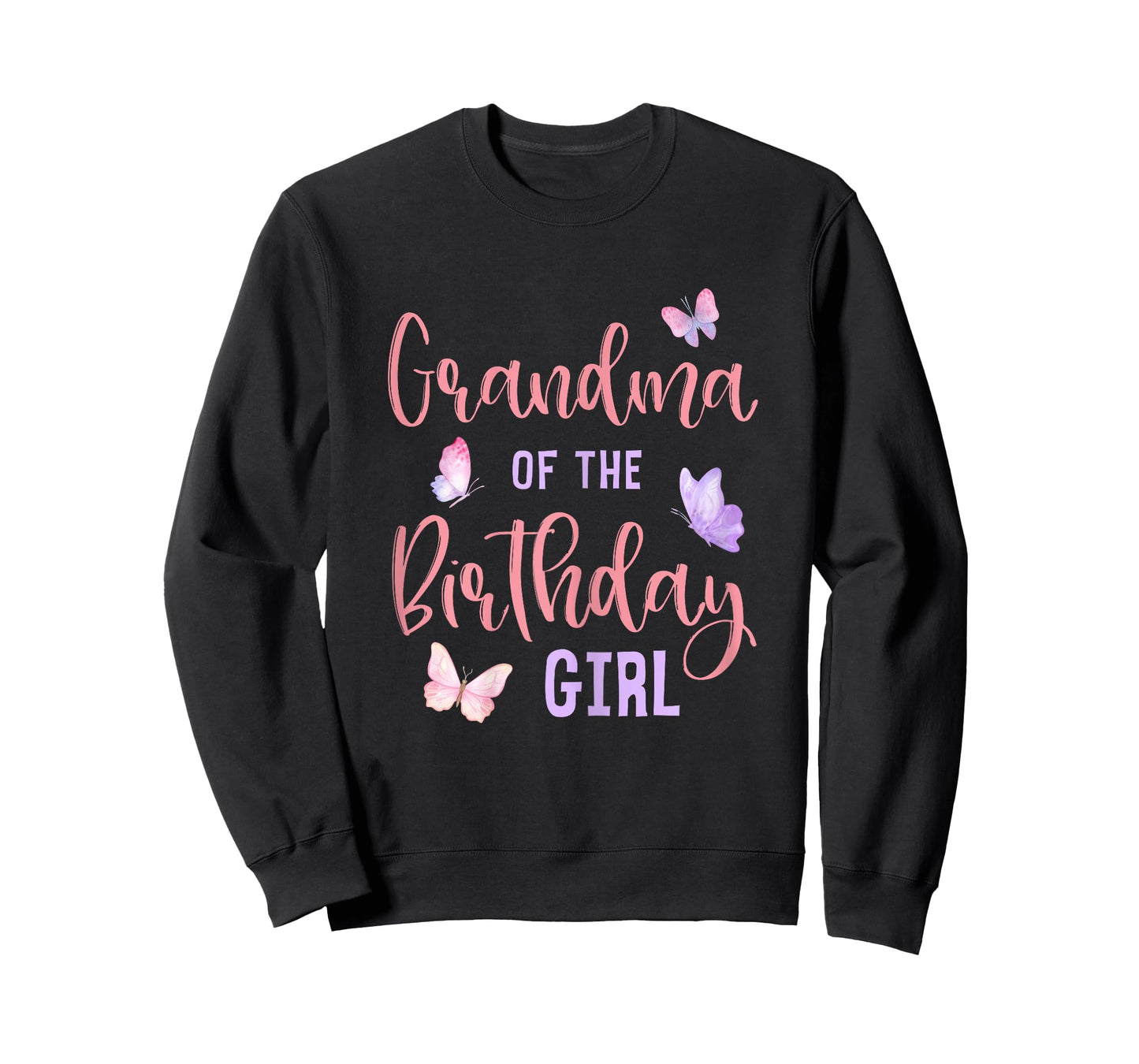 Grandma of The Birthday Girl Butterfly Party Matching Family T-Shirt