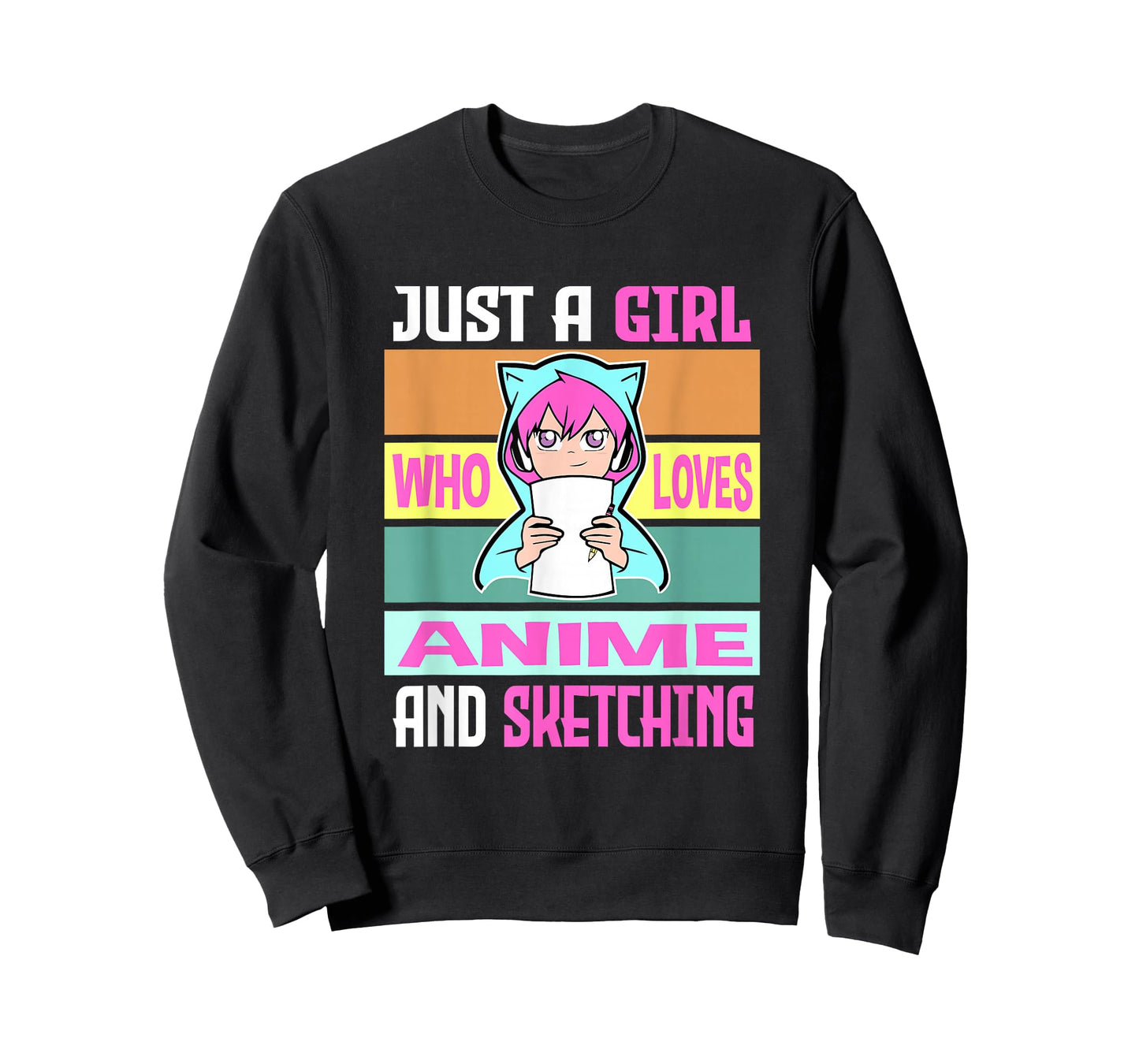 Girl Loves Anime and Sketching Anime Merch Anime Lover Gifts T-Shirt