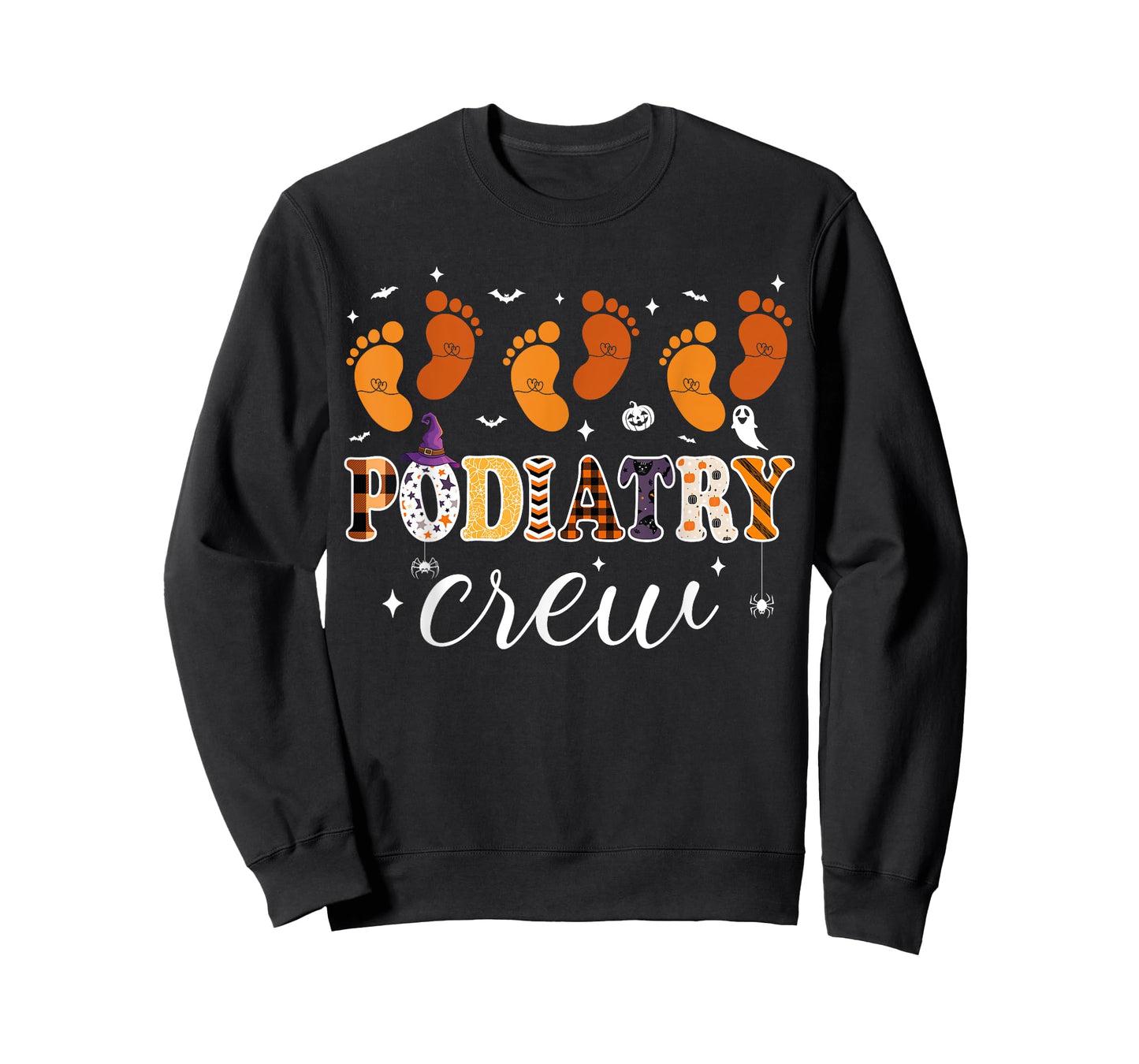 Podiatry Crew Footprint Podiatrist Pumpkin Ghost Halloween T-Shirt