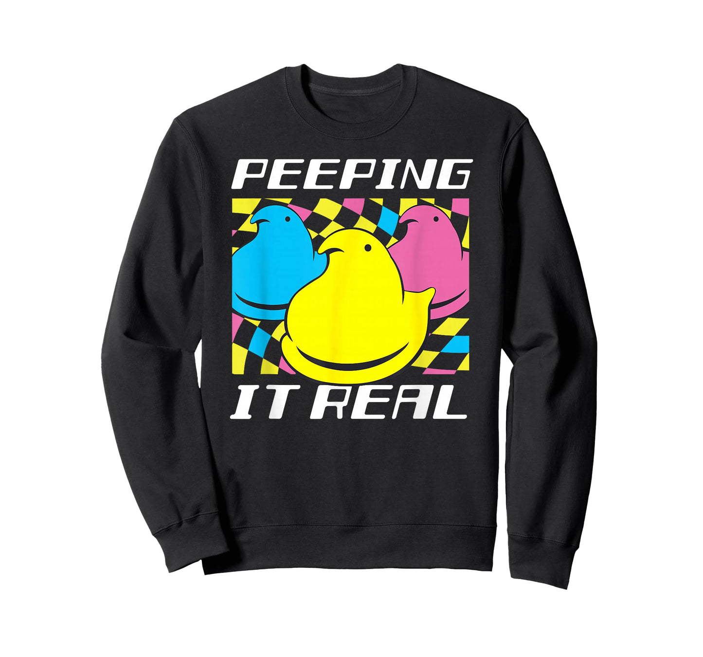 Peeps Easter Peeping It Real Retro Style Chicks T-Shirt
