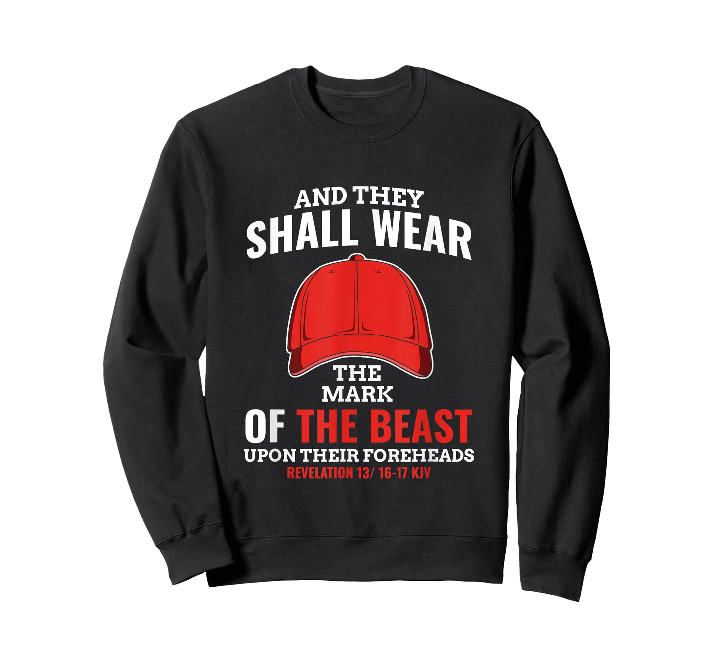 Funny Anti Trump Mark of The Beast Red Hat Liberal Gift T-Shirt Small